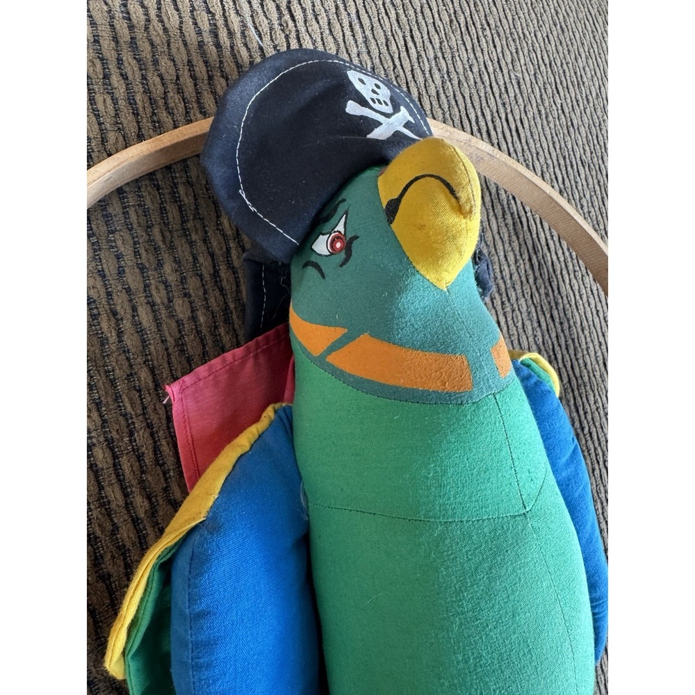 15" Hanging Parrot Plush Toy Stuffed Animal - Pirate - Picture 4 of 9